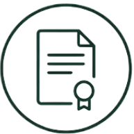 Laboratory quality certification and analysis document icon.
