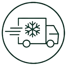 Cold chain temperature-controlled shipping truck icon.